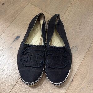 CHANEL Black Espadrilles